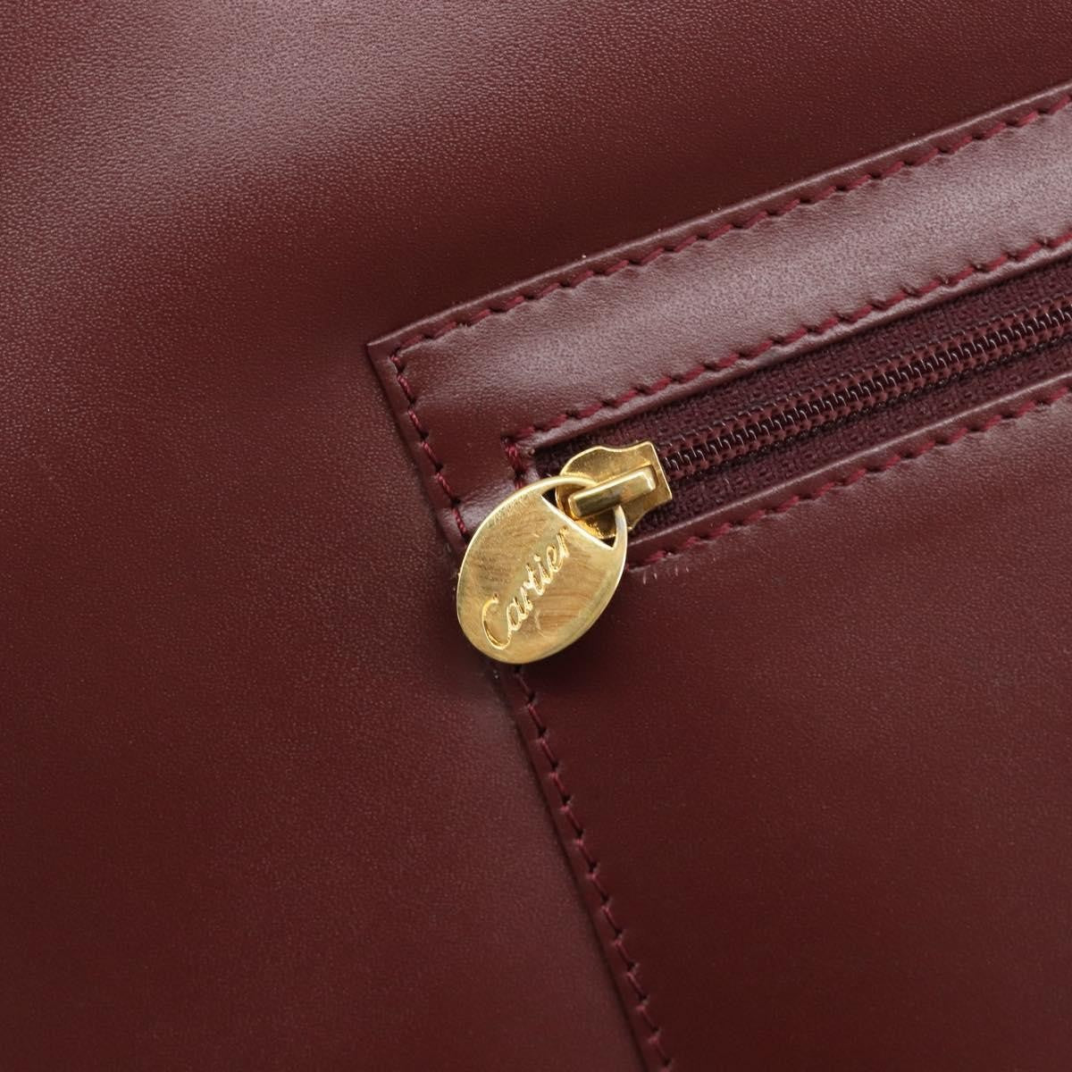 Cartier Must Line Leather Burgundy Leather Handbag (Pre-Owned)