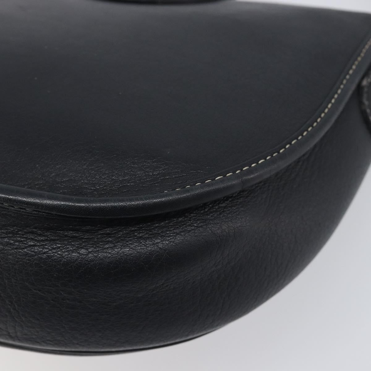 Christian Dior Vintage Cd Logo Leather Navy Leather Shoulder Bag Bag (Pre-Owned)