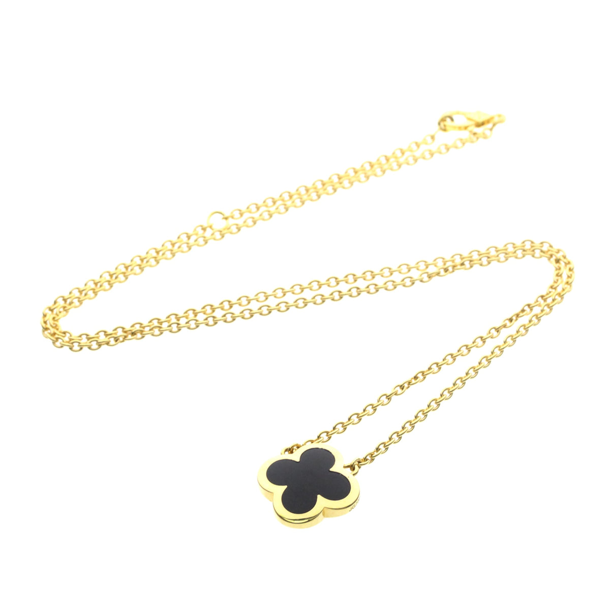 Van Cleef & Arpels Pure Alhambra Pendant 18K Yellow Gold And Onyx Gold Yellow_Gold Necklace Jewelry (Pre-Owned)