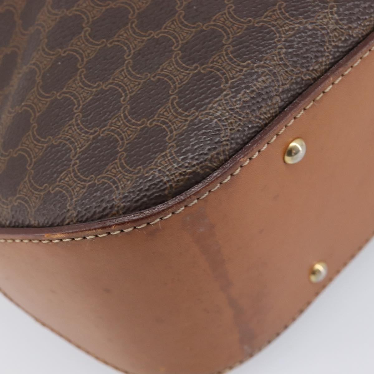 Celine Macadam Shoulder Leather Brown Canvas Crossbody Bag Bag (Pre-Owned)