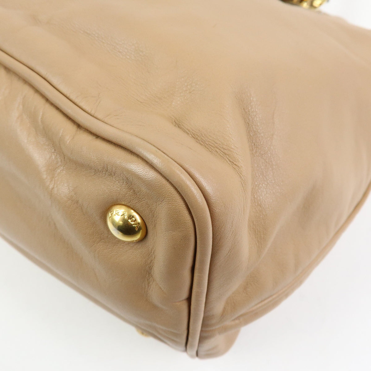 Prada Convertible Shopper Soft Calf Brown Leather Tote Bag Bag (Pre-Owned)