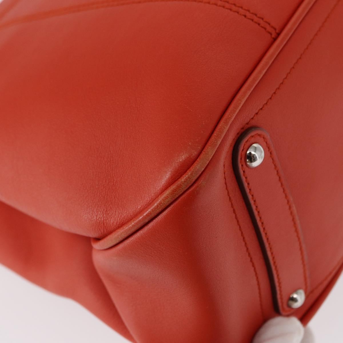 Salvatore Ferragamo Gancini Leather Orange Leather Handbag (Pre-Owned)