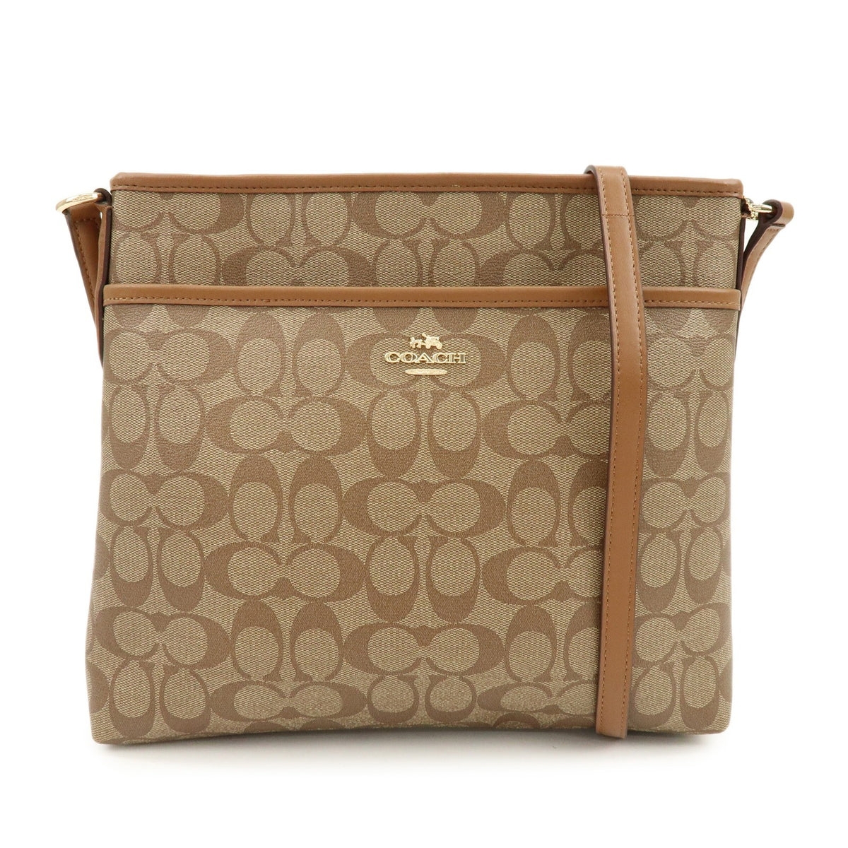 Coach Shoulder Canvas Brown Canvas Handbag (Pre-Owned)