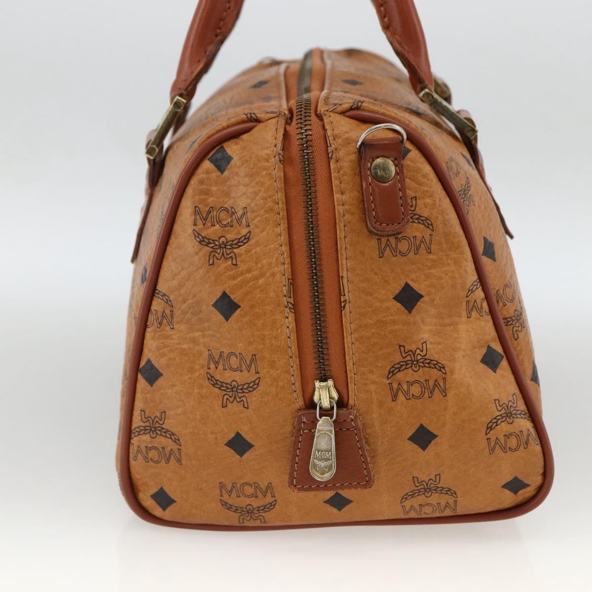 MCM Visetos Logogramme Leather Brown Leather Handbag (Pre-Owned)