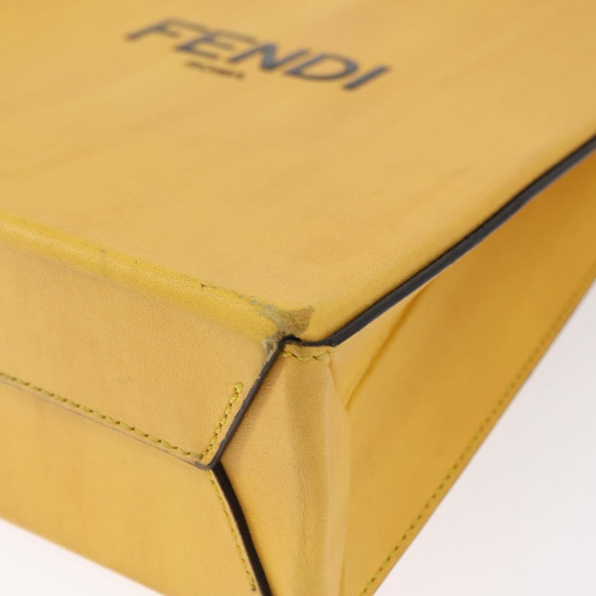 Fendi Pack Shopping Tote Leather Yellow Leather Handbag (Pre-Owned)