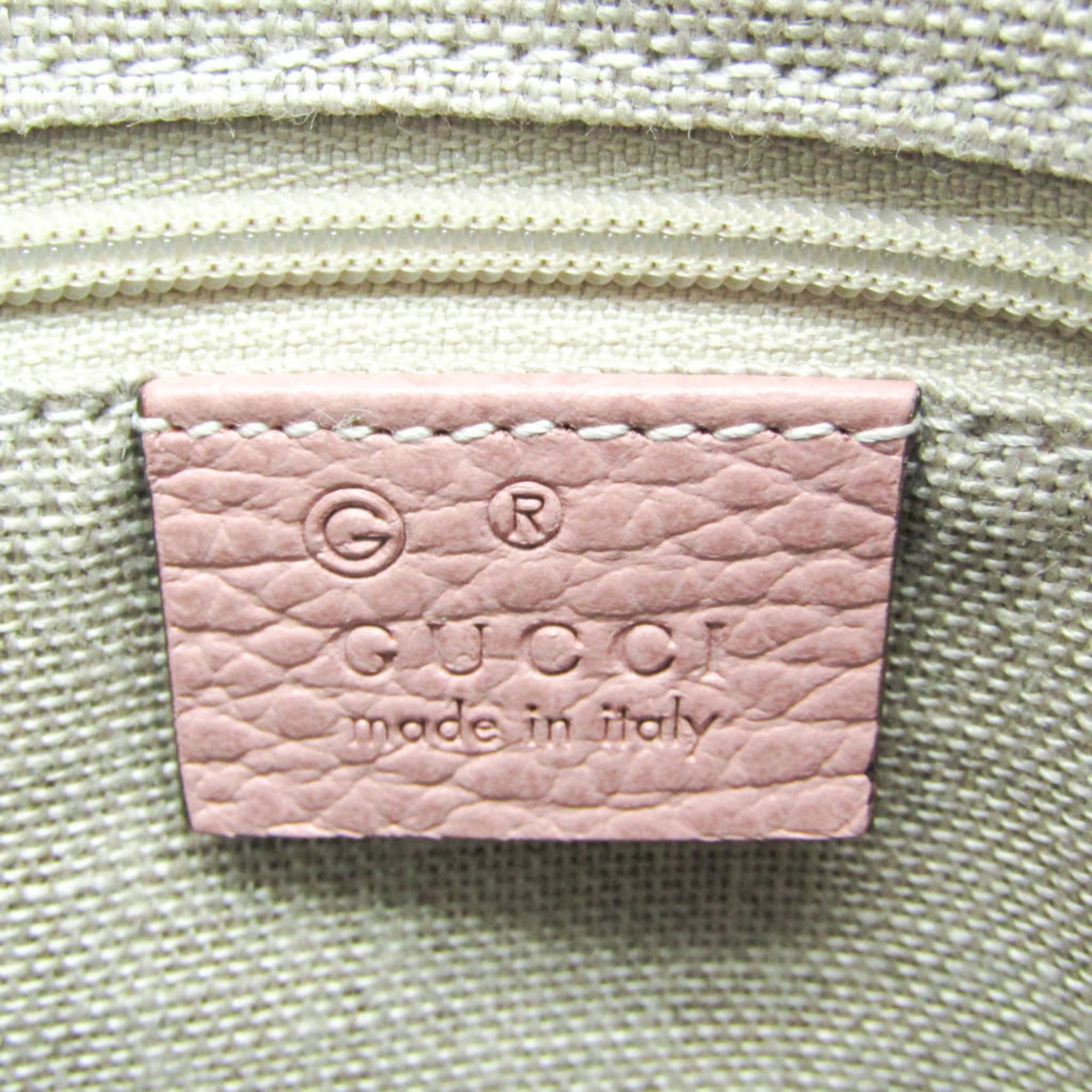 Gucci Convertible Dome Satchel Leather Pink Leather Handbag (Pre-Owned)