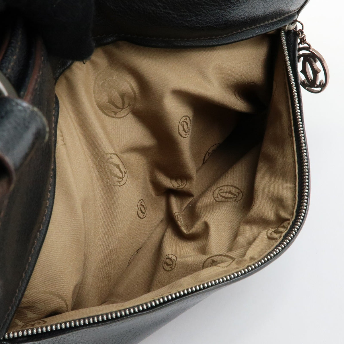 Cartier Marcello Leather Black Leather Handbag (Pre-Owned)