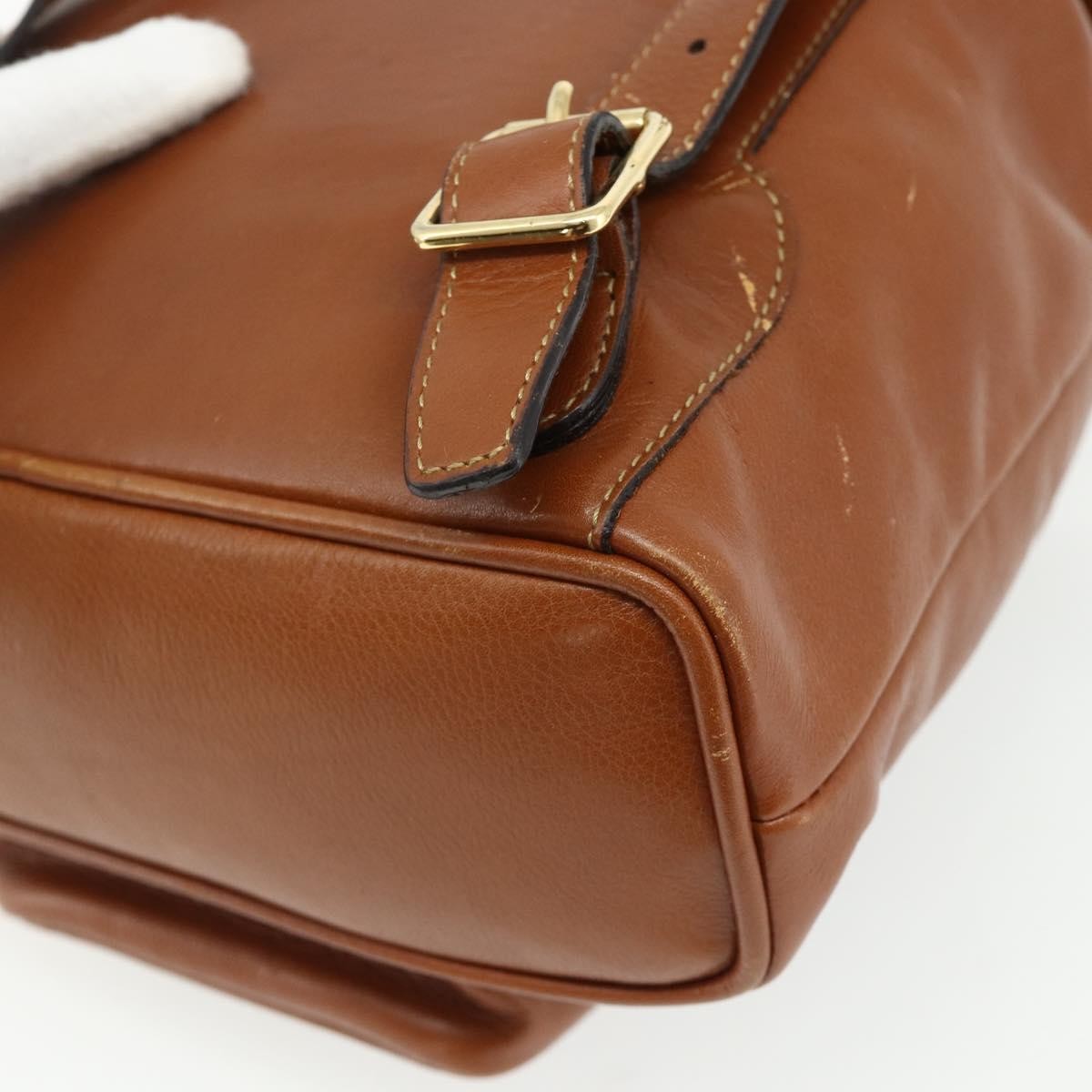 Gucci Vintage Bamboo Leather Brown Leather Backpack Bag (Pre-Owned)