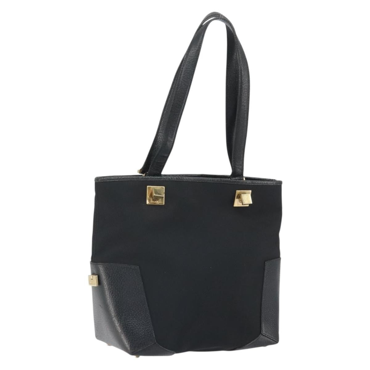 Salvatore Ferragamo Vintage Canvas Black Canvas Tote Bag Bag (Pre-Owned)