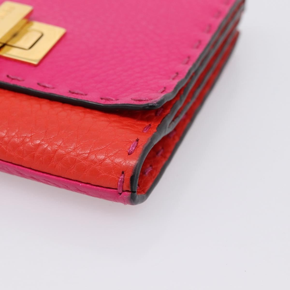 Fendi Selleria Peekaboo Leather Pink Leather Wallets Accessory (Pre-Owned)