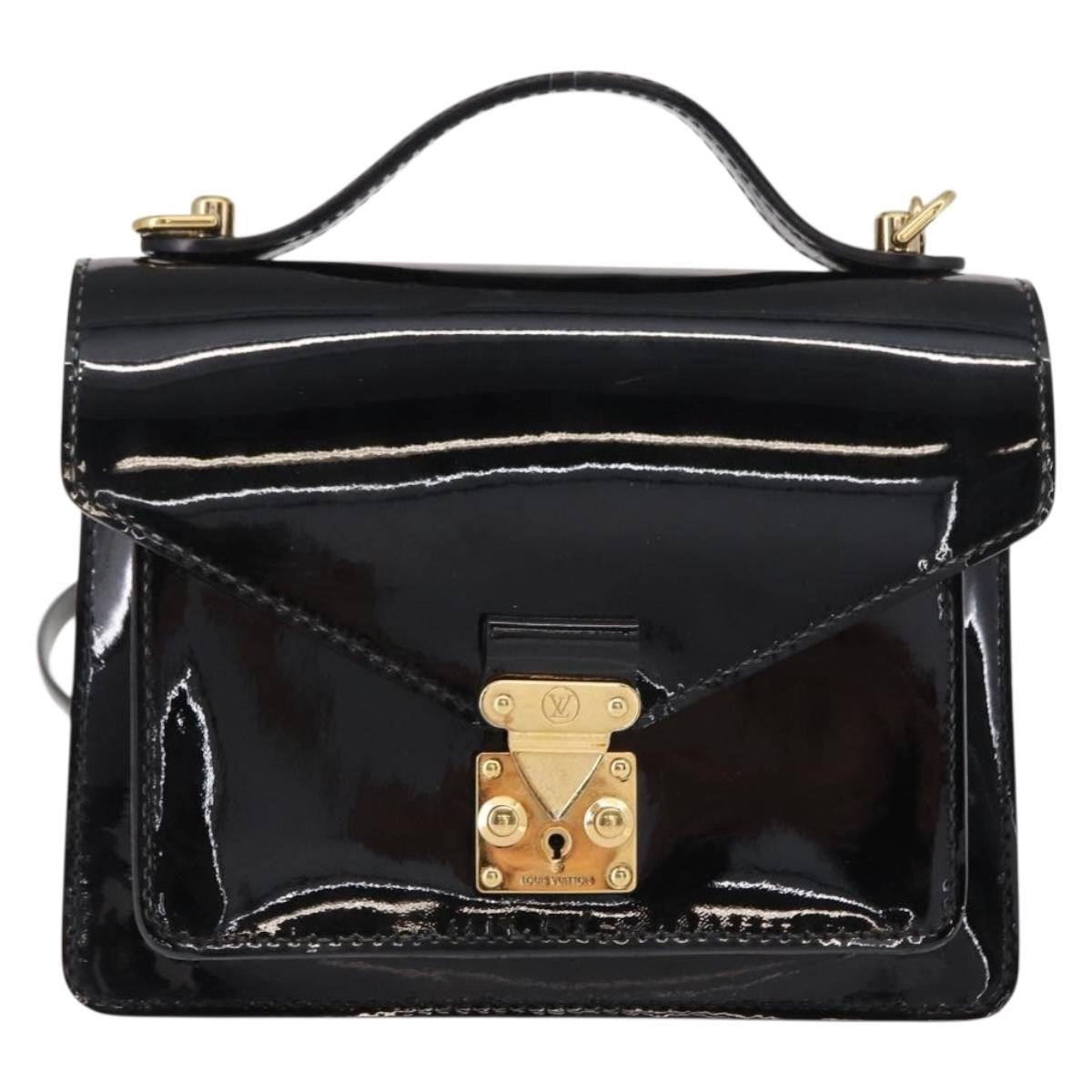 Louis Vuitton Monceau Vernis Black Patent_Leather Handbag (Pre-Owned)