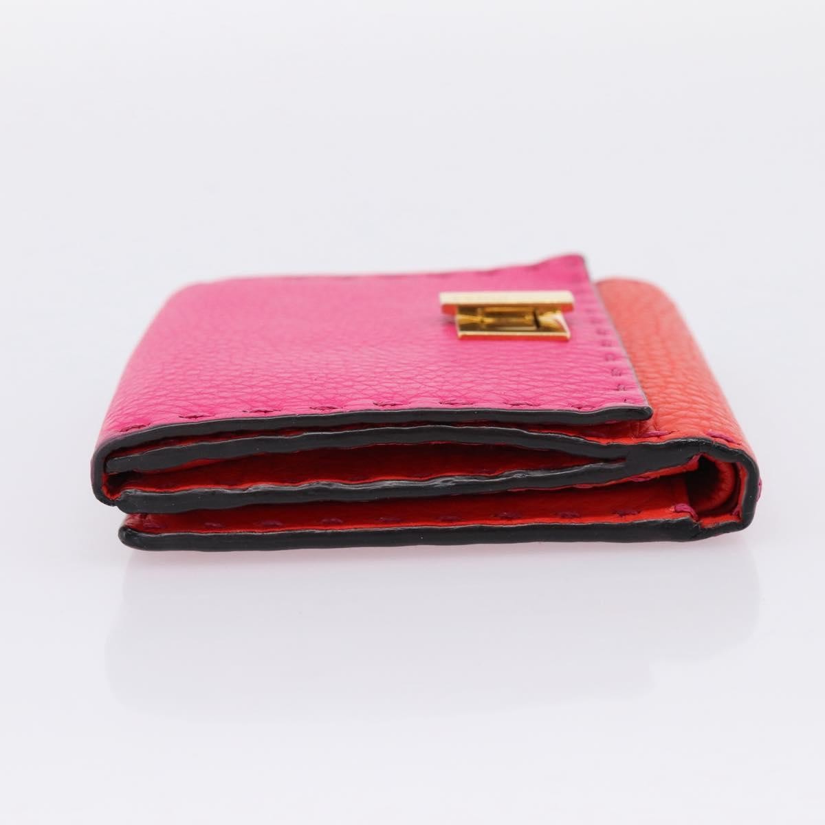 Fendi Selleria Peekaboo Leather Pink Leather Wallets Accessory (Pre-Owned)