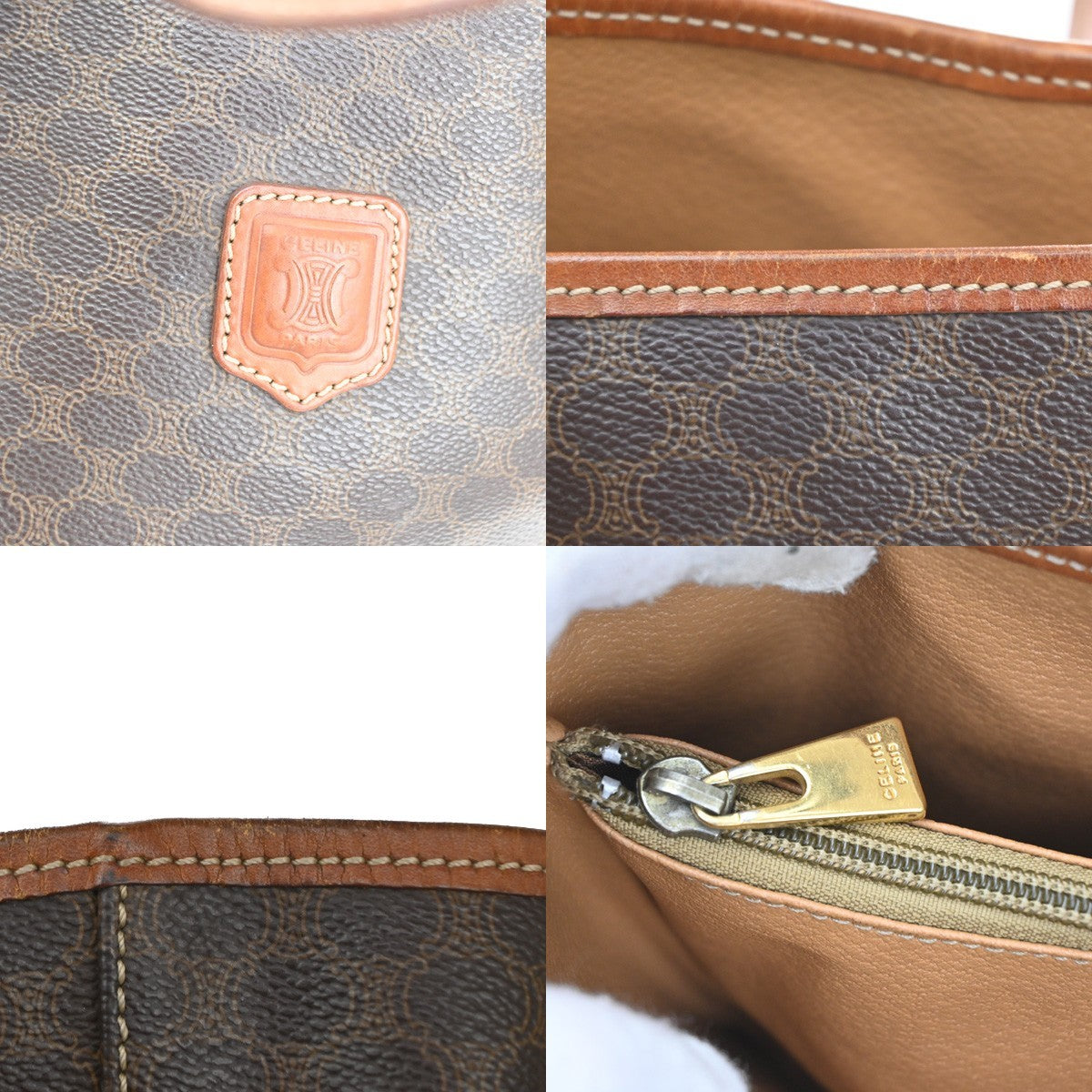 Celine Vintage Macadam Canvas And Leather Brown Canvas Tote Bag Bag (Pre-Owned)