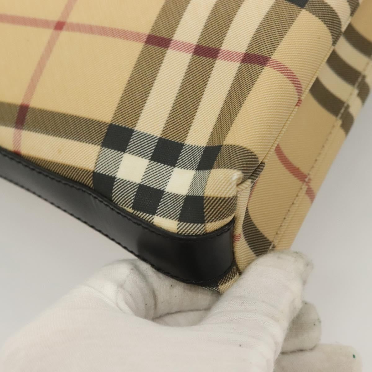 Burberry Shoulder Nova Check Canvas Beige Pvc Bag (Pre-Owned)