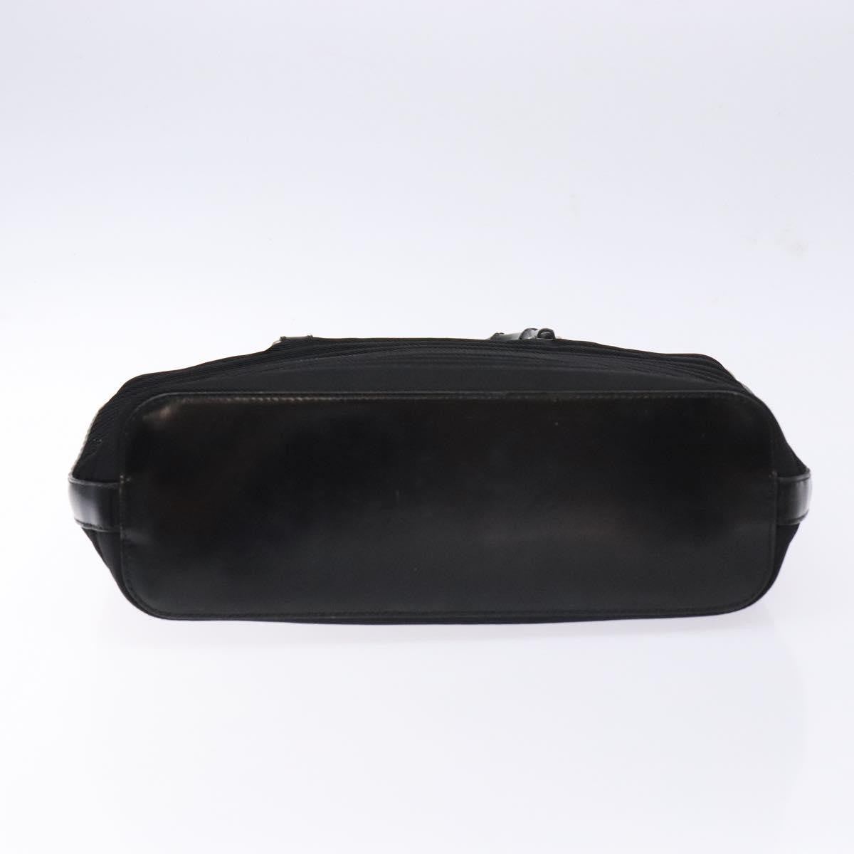 Gucci Vintage Bamboo Handle Nylon Black Nylon Handbag (Pre-Owned)