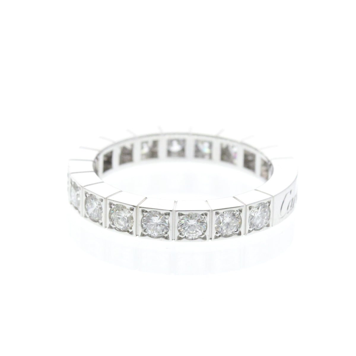 Cartier Lanieres Diamond 18K White Gold With Diamond Silver White_Gold Ring Jewelry (Pre-Owned)