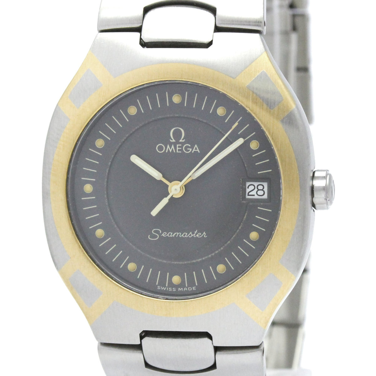 Omega Seamaster Polaris Quartz Stainless Steel With Plated Metal Watch (Pre-Owned)