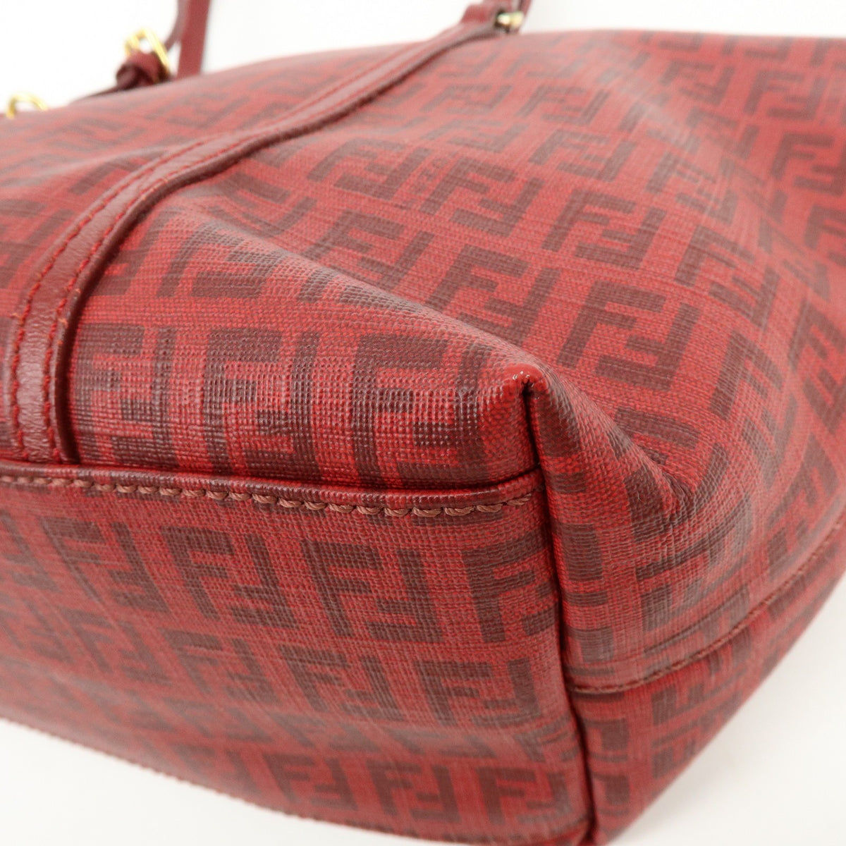 Fendi Superstar Zucchino Coated Canvas Red Pvc Tote Bag Bag (Pre-Owned)