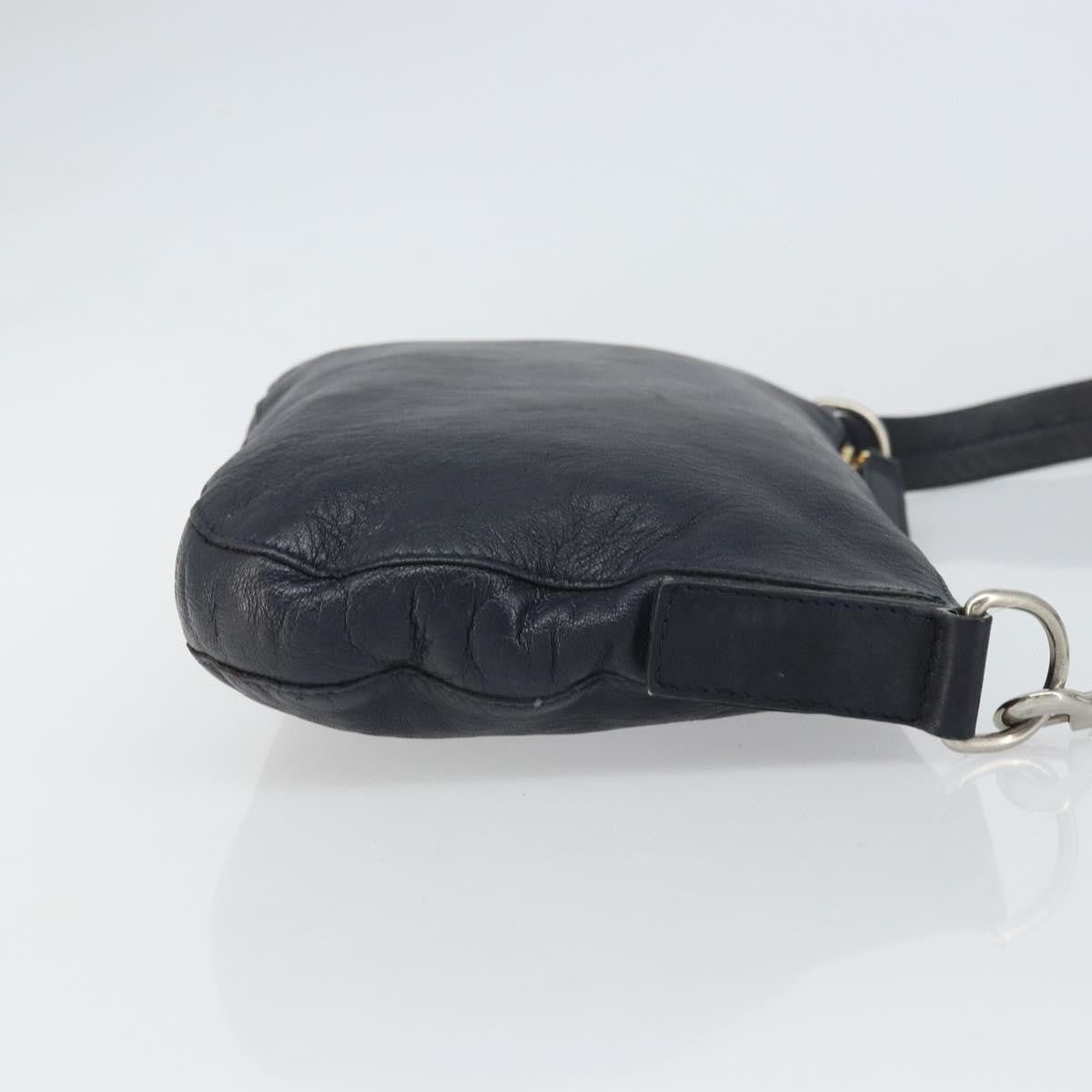 Celine Vintage Leather Navy Leather Shoulder Bag Bag (Pre-Owned)