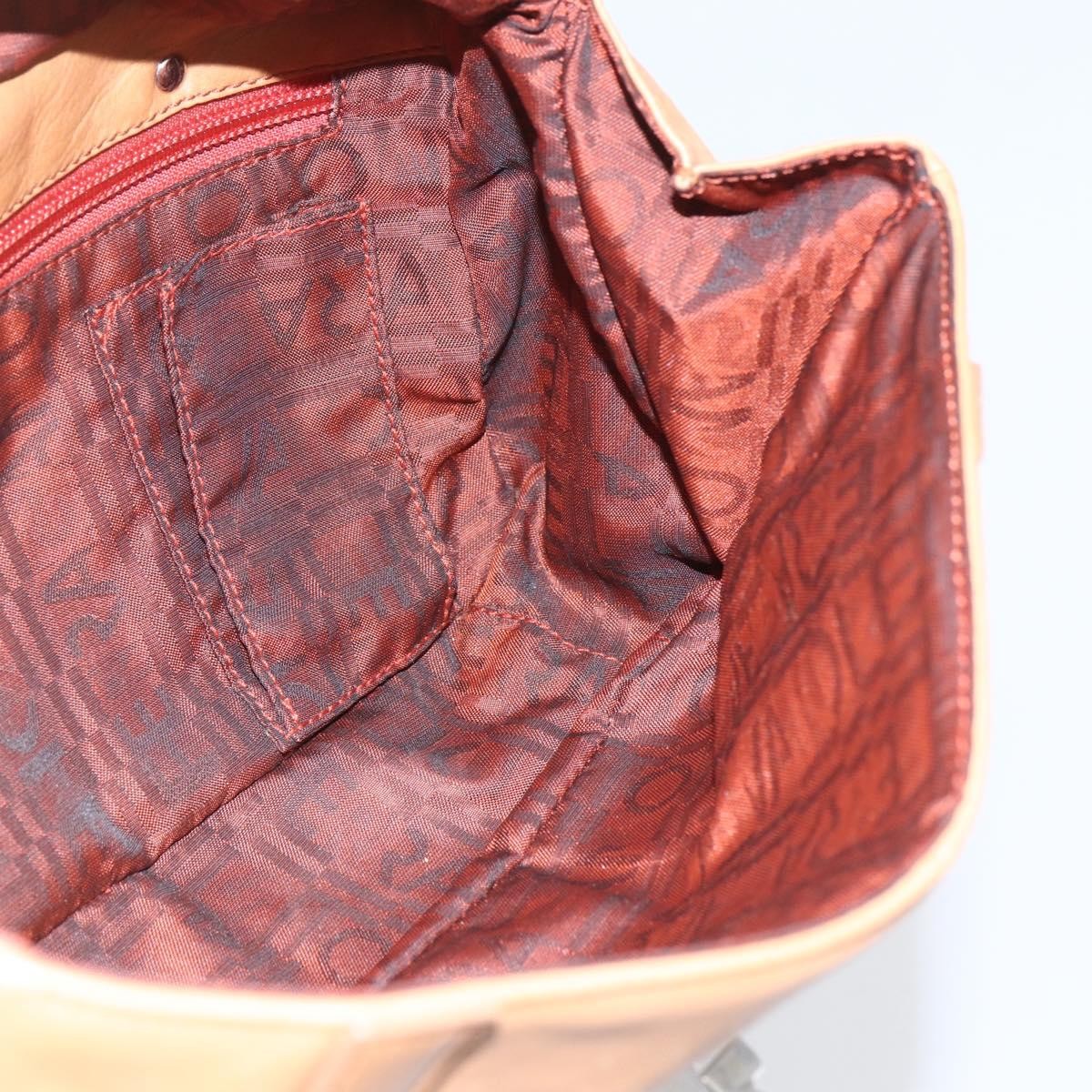 Salvatore Ferragamo Gancini Leather Brown Leather Shoulder Bag Bag (Pre-Owned)