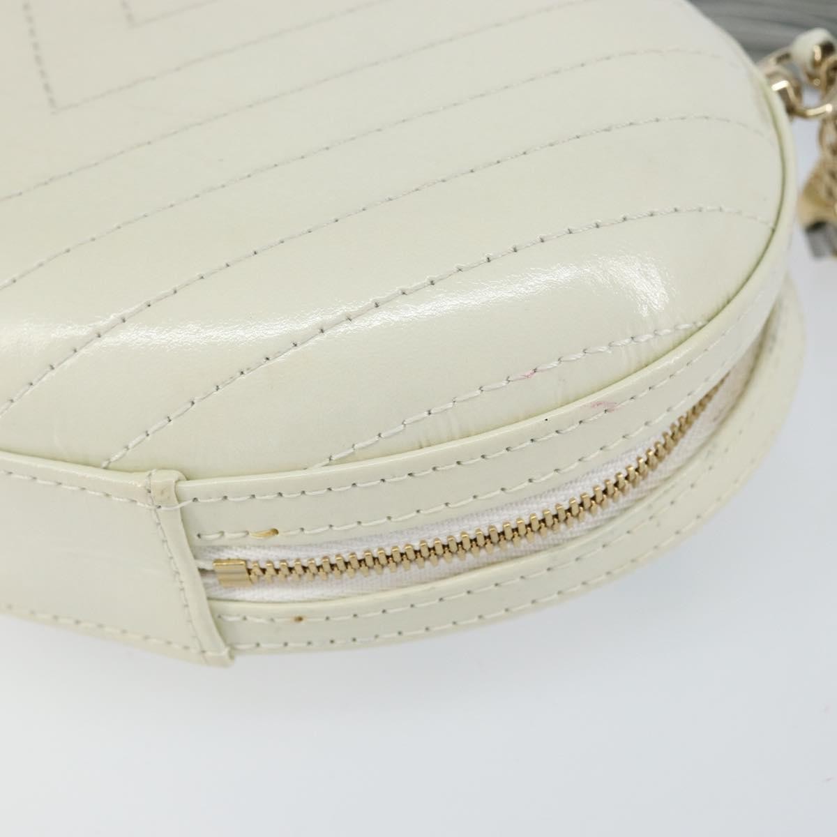 Chanel La Pausa Evening Chevron Lambskin With Applique White Leather Shoulder Bag Bag (Pre-Owned)