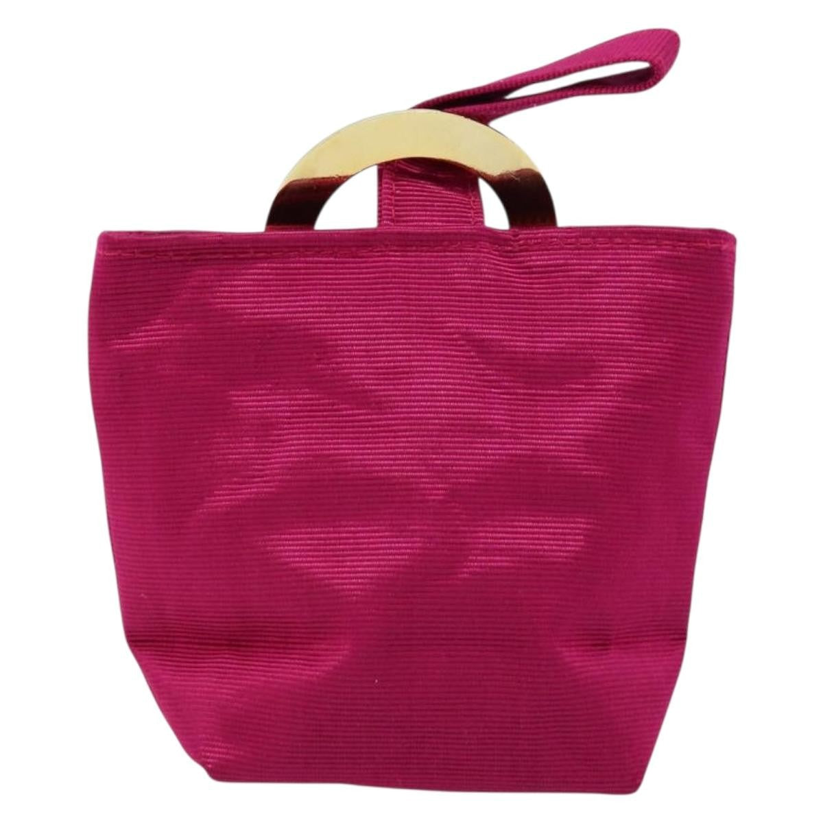 Celine Circle Logo Canvas Pink Canvas Clutche & Pouche Bag (Pre-Owned)