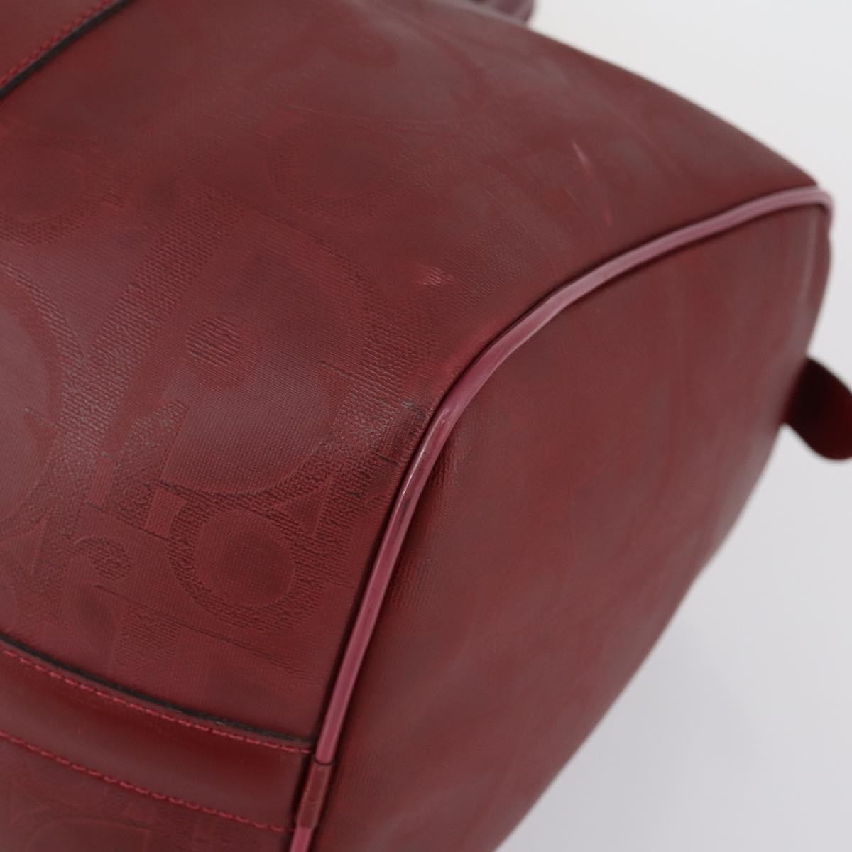 Christian Dior Vintage Trotter Duffle Diorissimo Canvas Red Canvas Travel Bag Bag (Pre-Owned)