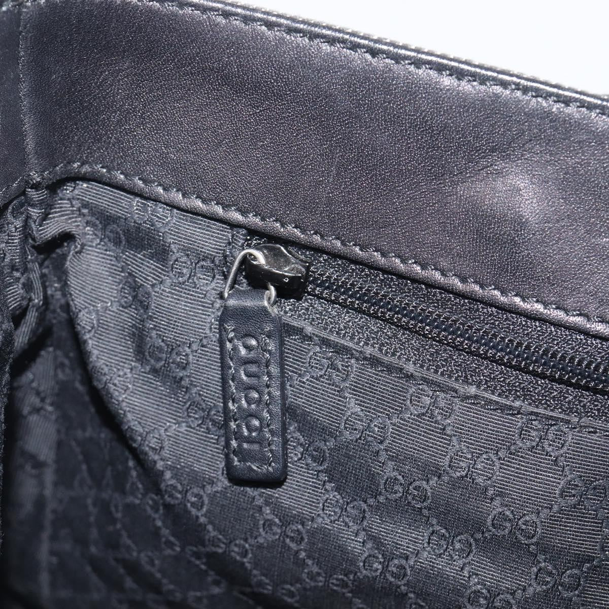 Gucci Sherry Line Tote Canvas Black Canvas Tote Bag Bag (Pre-Owned)