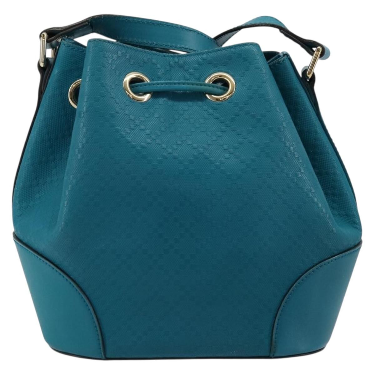 Gucci Bright Bucket Diamante Leather Blue Leather Shoulder Bag Bag (Pre-Owned)