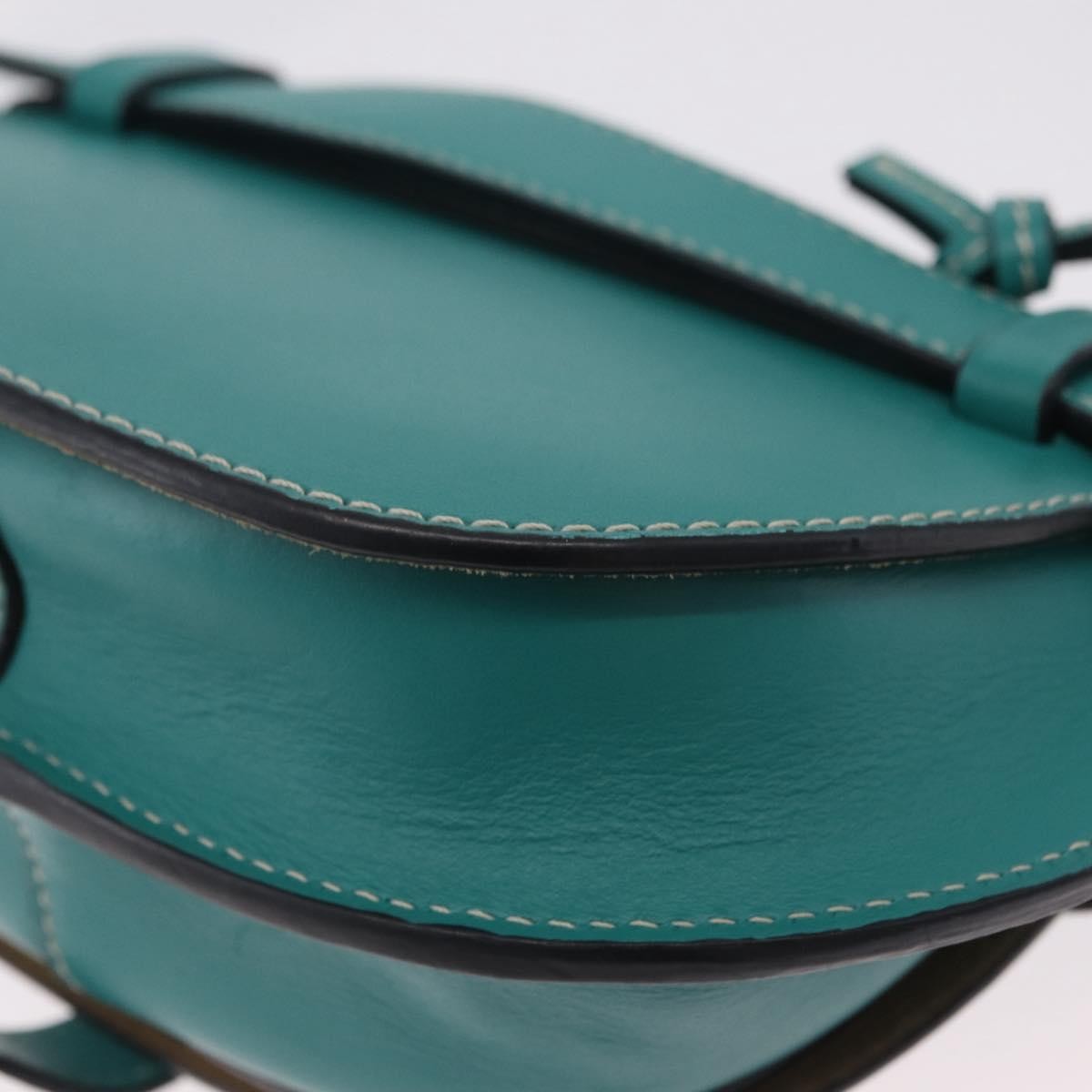 Loewe Gate Belt Leather Green Leather Handbag (Pre-Owned)