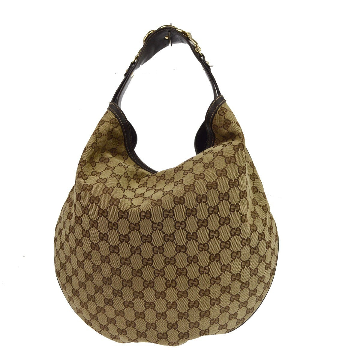 Gucci Wave Hobo Gg Canvas Beige Canvas Shoulder Bag Bag (Pre-Owned)