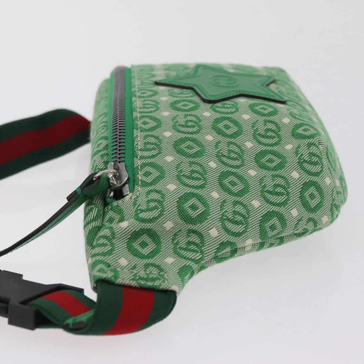 Gucci Children's Belt Gg Canvas Green Canvas Handbag (Pre-Owned)