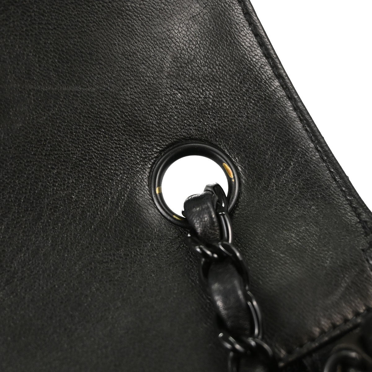 Chanel So Black Classic Single Flap Quilted Lambskin Black Leather Handbag (Pre-Owned)