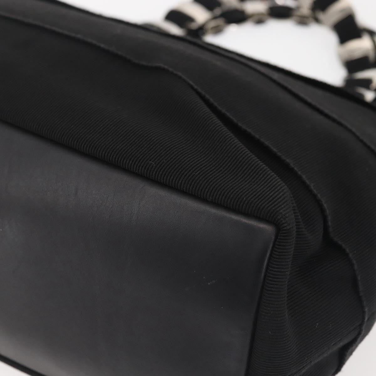 Salvatore Ferragamo Vala Canvas Black Canvas Handbag (Pre-Owned)