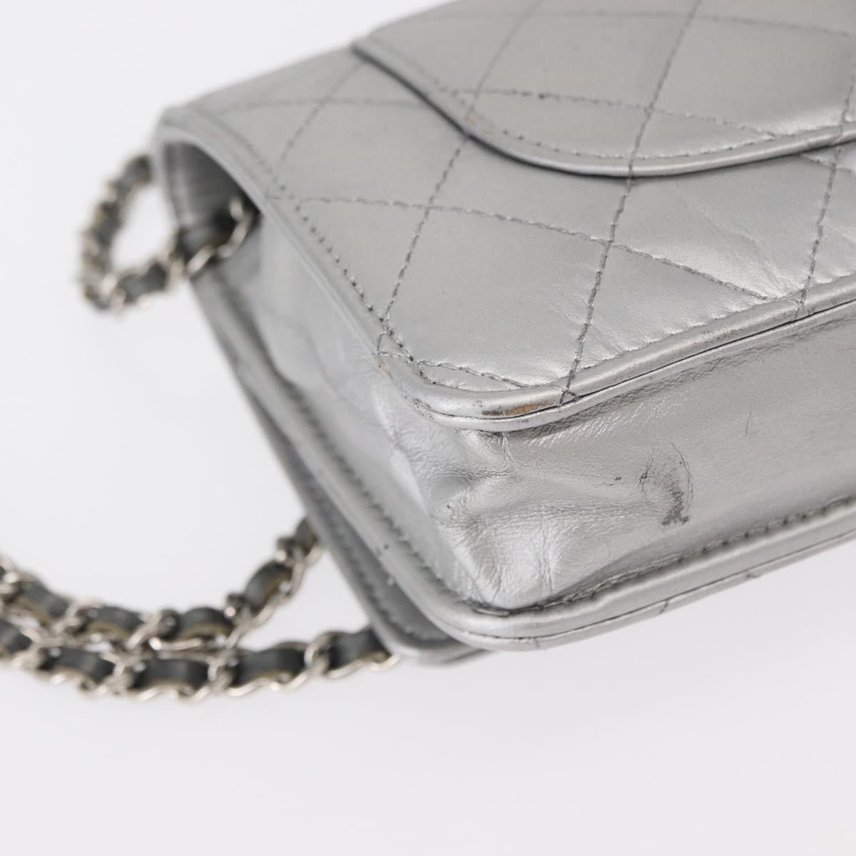Chanel Reissue 2.55 Wallet On Chain Quilted Lambskin Silver Leather Crossbody Bag Bag (Pre-Owned)