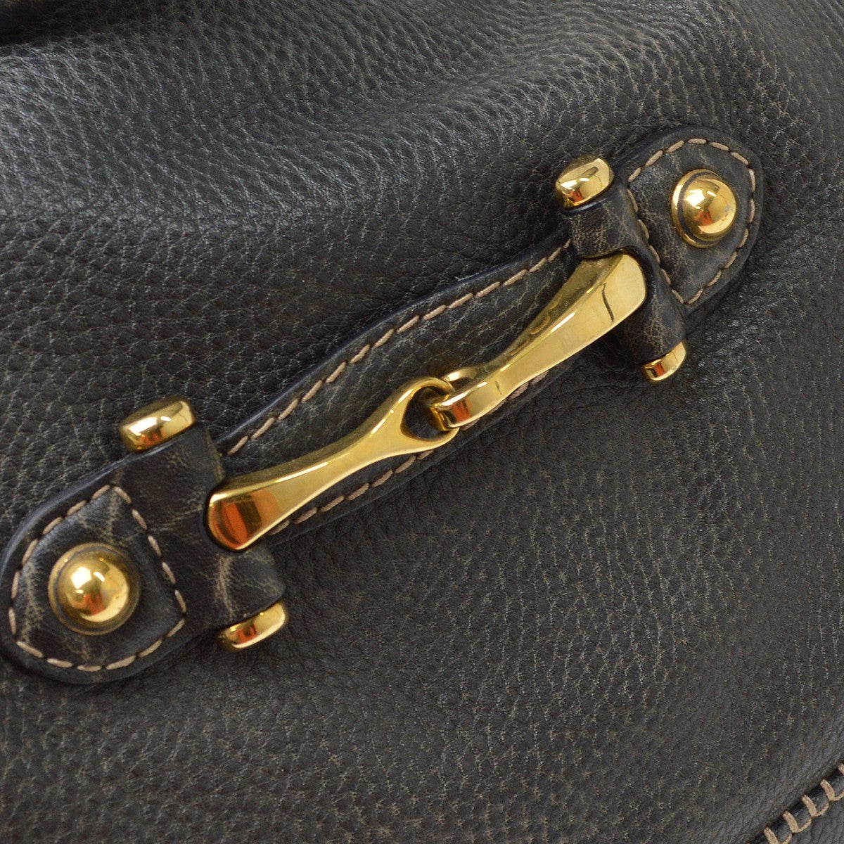 Gucci New Pelham Tote Leather Black Leather Handbag (Pre-Owned)