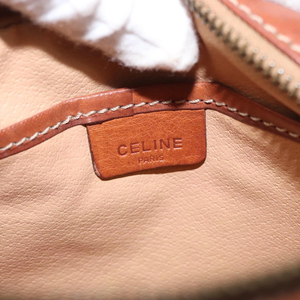 Celine Vintage Macadam Canvas And Leather Brown Canvas Shoulder Bag Bag (Pre-Owned)