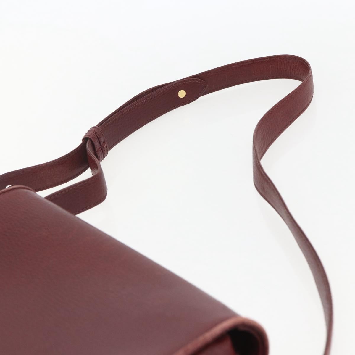 Cartier Must De Cartier Leather Burgundy Leather Shoulder Bag Bag (Pre-Owned)