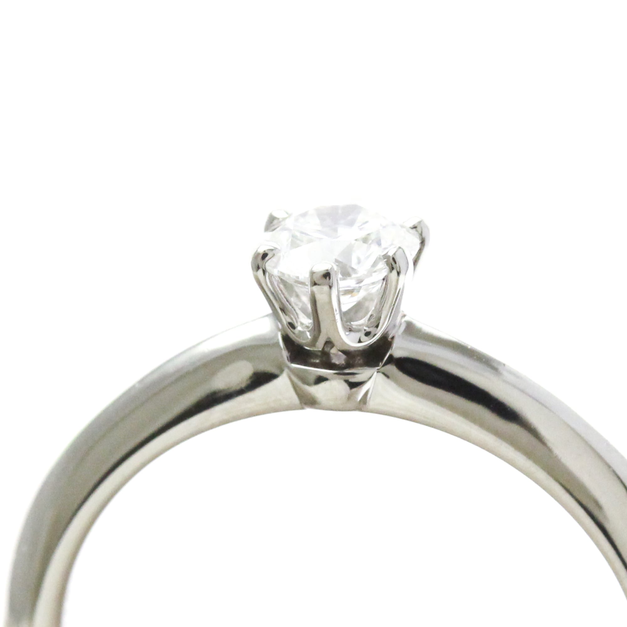 Tiffany & Co. Tiffany Setting Solitaire Platinum With Rbc Diamond Silver Platinum Ring Jewelry (Pre-Owned)