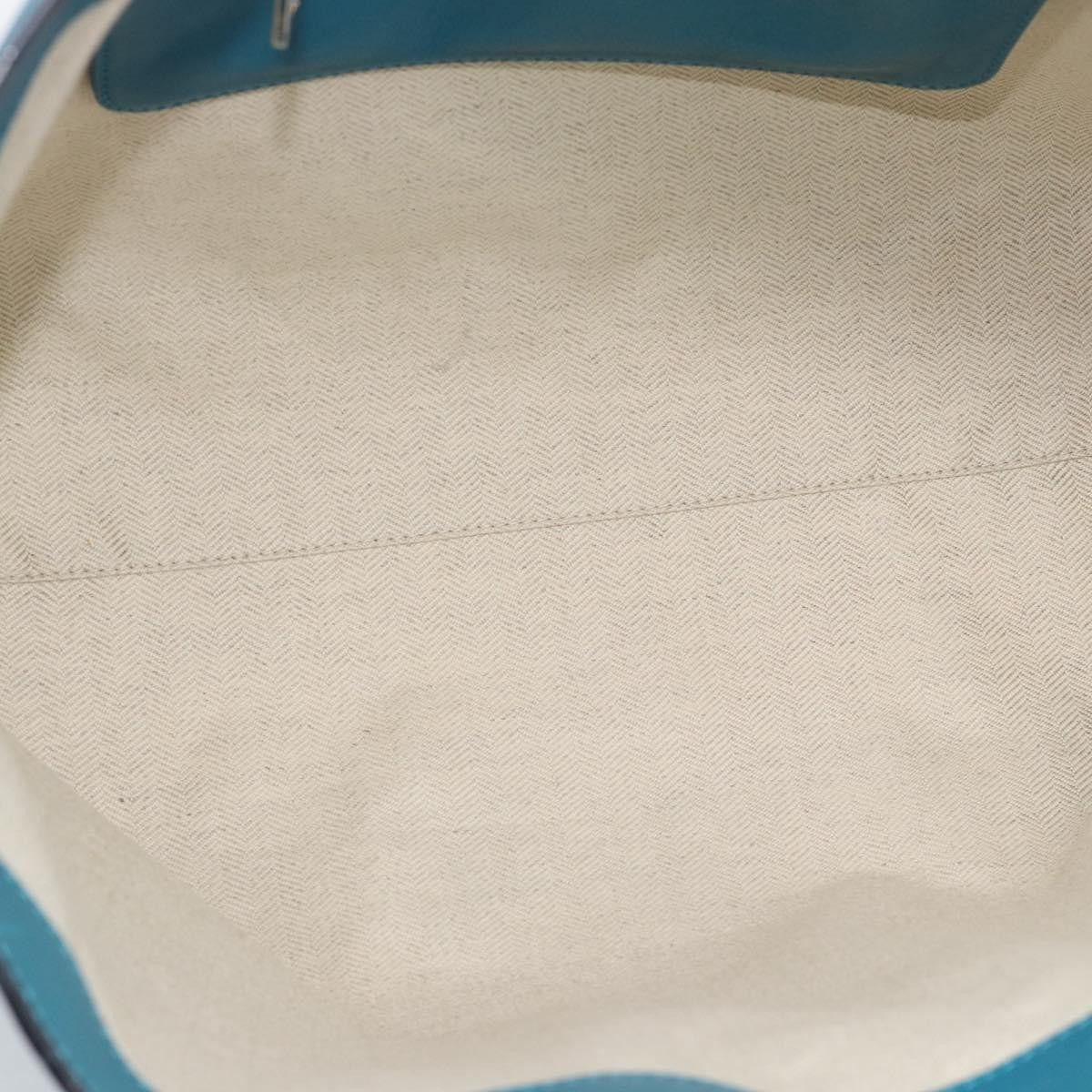 Loewe Anagram Leather Blue Leather Tote Bag Bag (Pre-Owned)