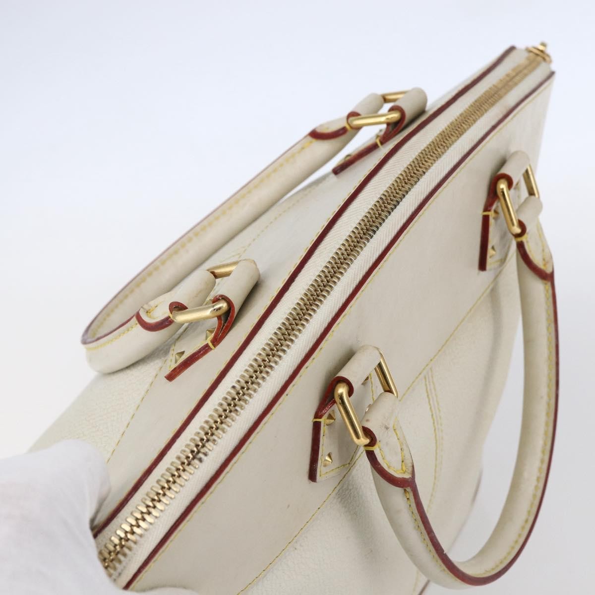Louis Vuitton Suhali Lockit Leather White Leather Tote Bag Bag (Pre-Owned)