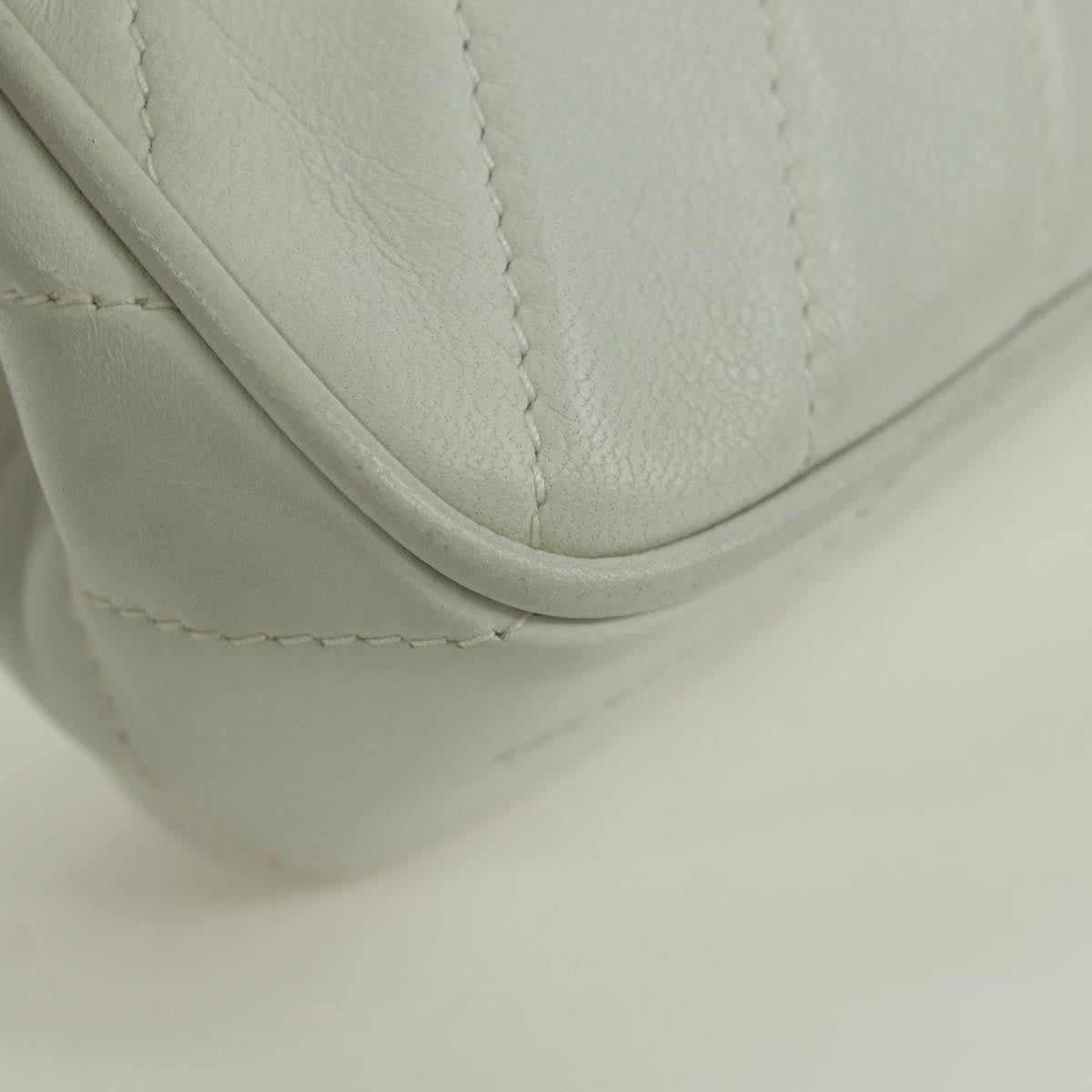 Chanel Vintage Gripoix Flap Leather White Leather Shoulder Bag Bag (Pre-Owned)