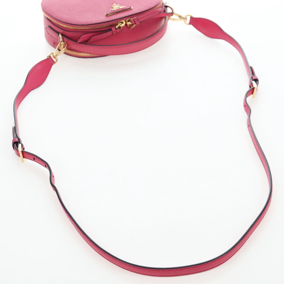 Prada Odette Top Handle Saffiano Leather Pink Leather Handbag (Pre-Owned)