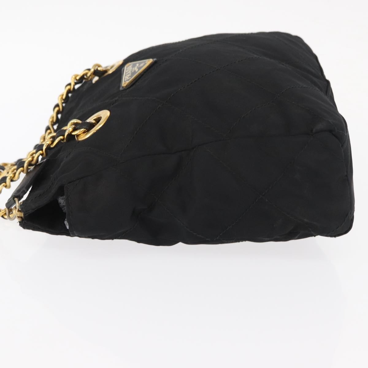 Prada Re-Edition 1995 Chain Tote Quilted Re-Nylon Black Nylon Shoulder Bag Bag (Pre-Owned)