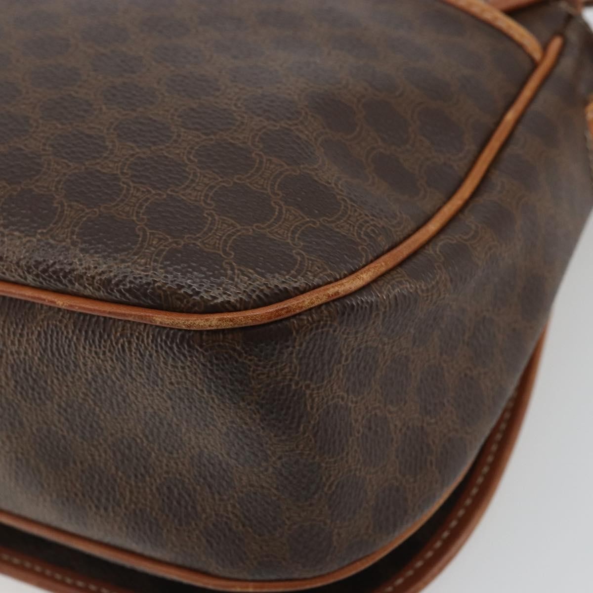 Celine Vintage Macadam Canvas And Leather Brown Canvas Shoulder Bag Bag (Pre-Owned)