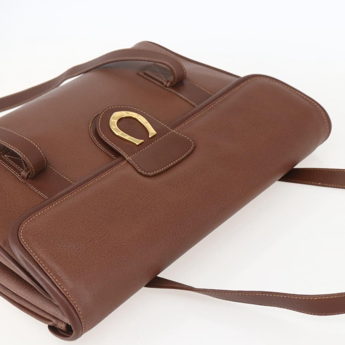Gucci Vintage Tote Leather Brown Leather Tote Bag Bag (Pre-Owned)