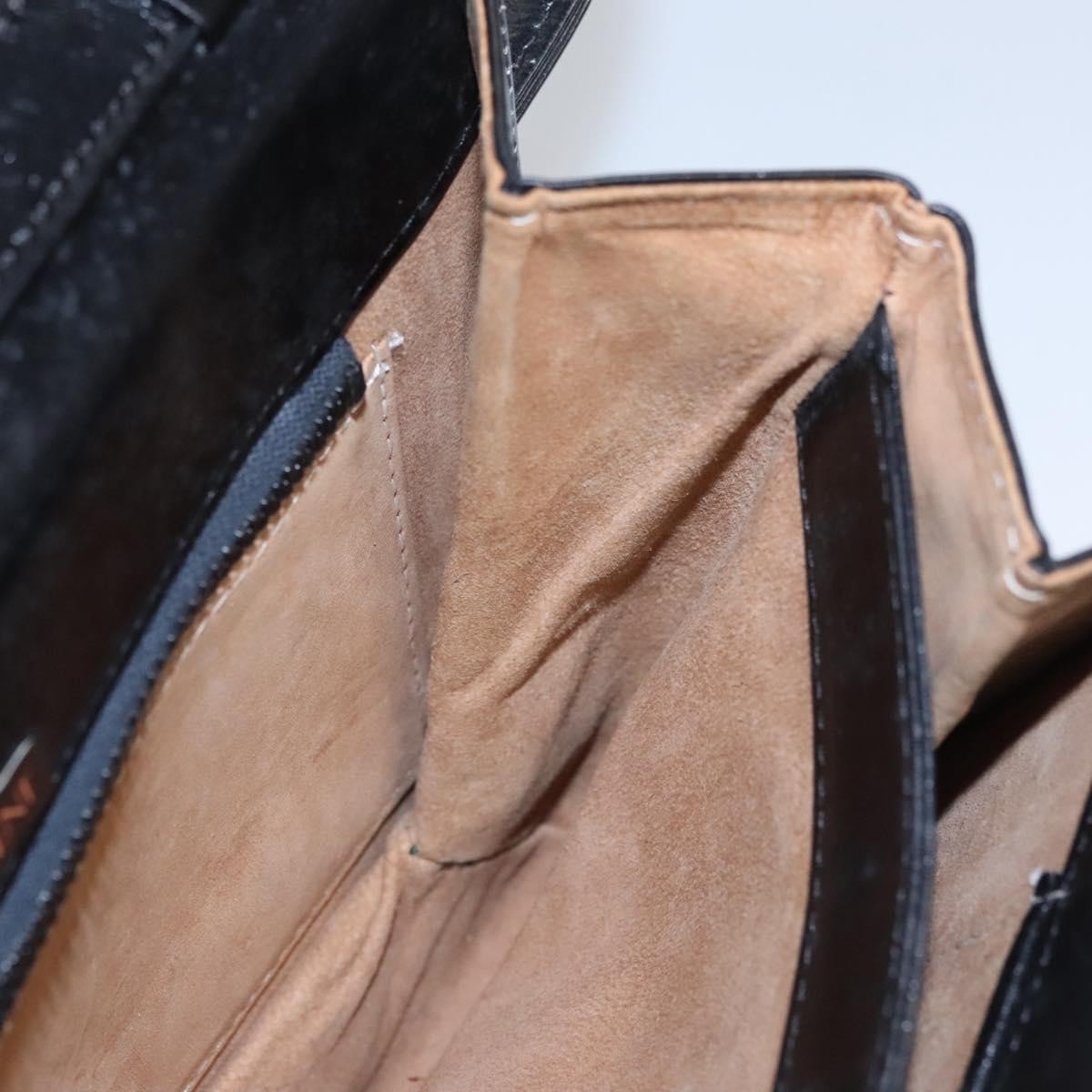 Saint Laurent Vintage Leather Black Leather Handbag (Pre-Owned)