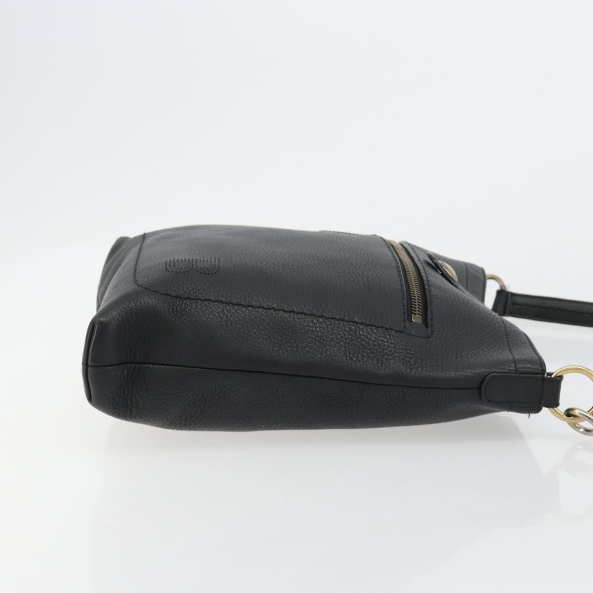 Bally Vintage Leather Black Leather Shoulder Bag Bag (Pre-Owned)