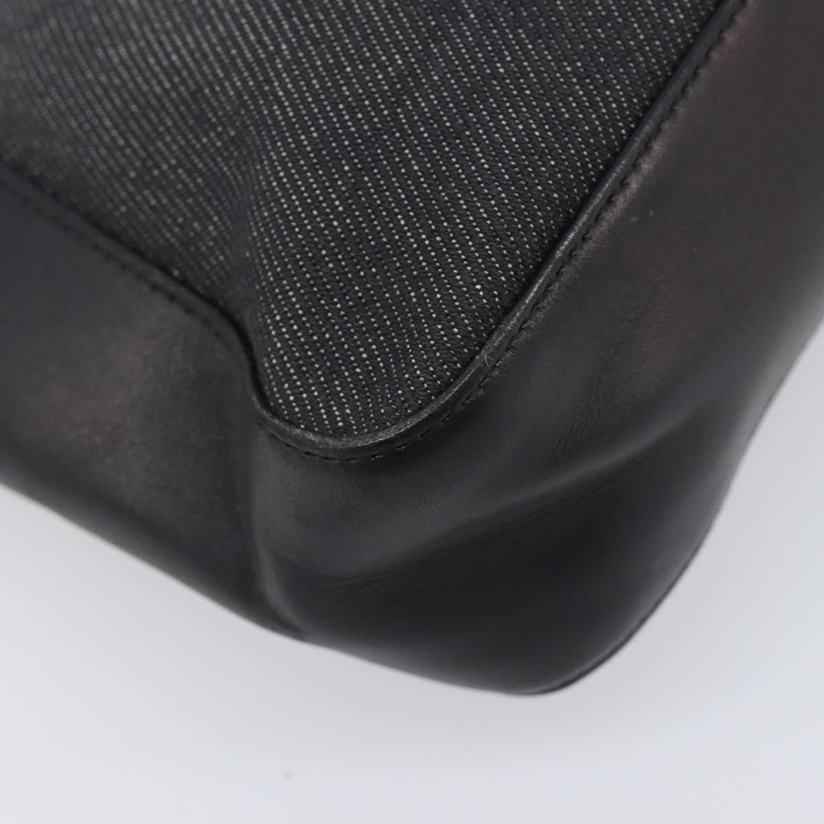 Gucci Sherry Line Tote Canvas Black Canvas Tote Bag Bag (Pre-Owned)