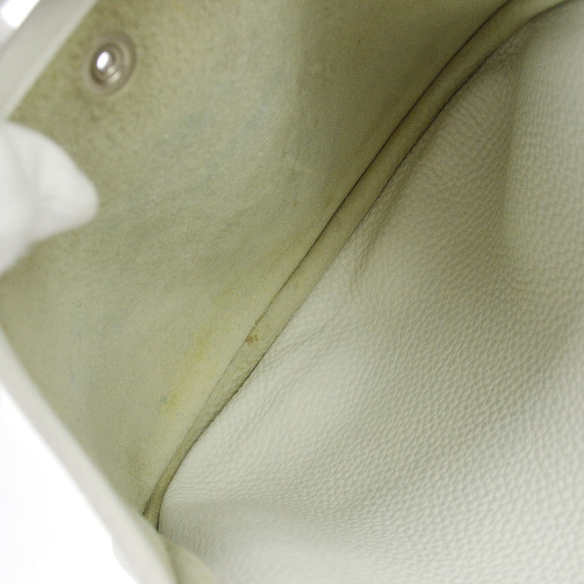 Hermes Evelyne Bag Gen Iii Clemence White Leather Shoulder Bag Bag (Pre-Owned)